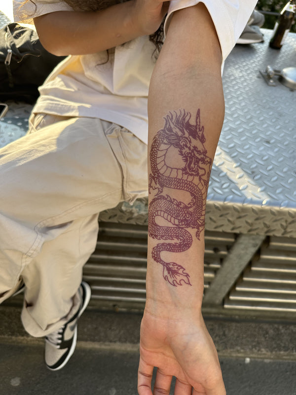 Asian Dragon Tattoo - Red Edition