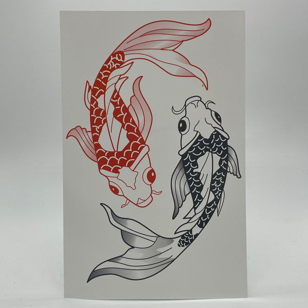 Koi Blue & Red Tattoo