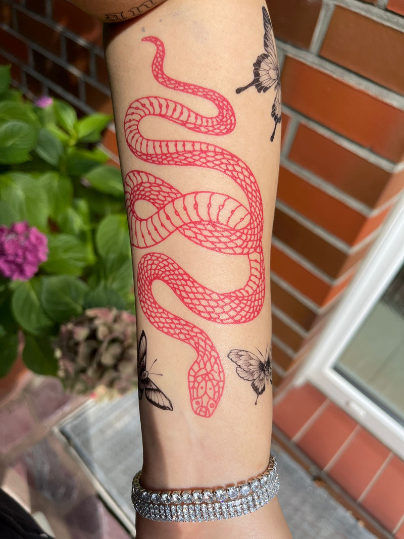 Red Snake Tattoo (Medium)