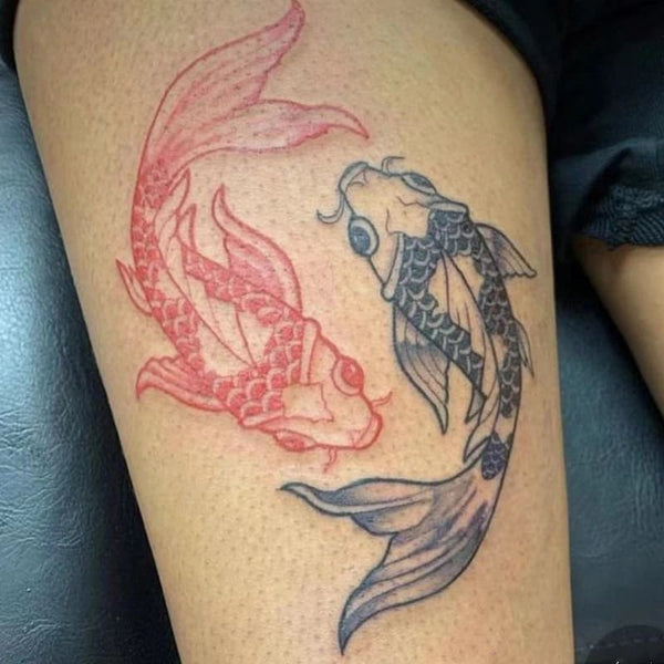 Koi Blue & Red Tattoo